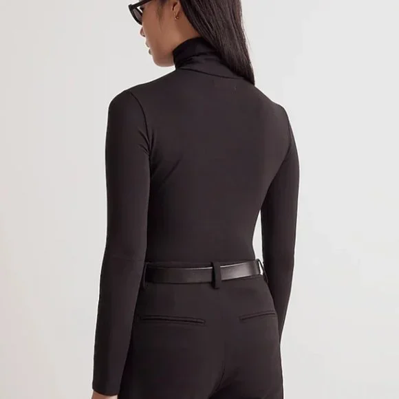 Madewell Turtleneck Bodysuit True Black - Picture 3 of 7